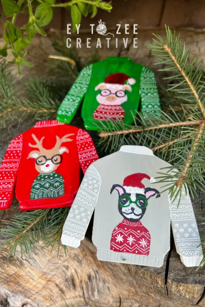 Clay Sweater Christmas Ornaments