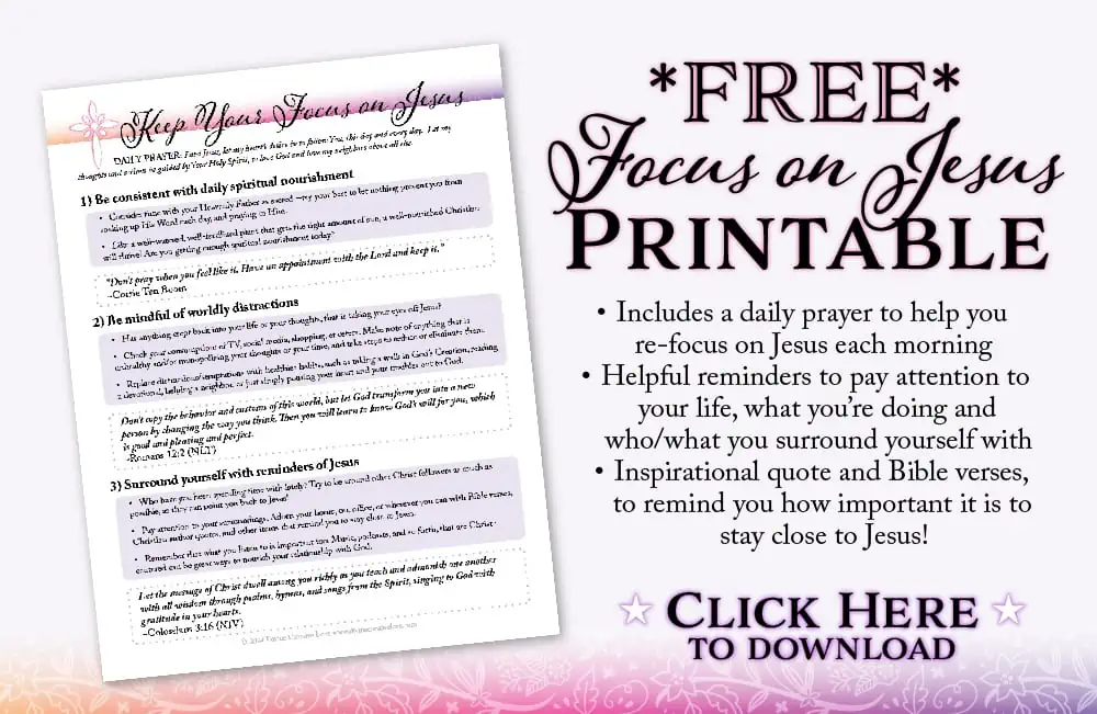 Keep Your Focus on Jesus - FREE printable