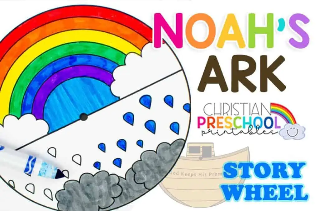 Noah's ark printable spinner craft from Christian Preschool Printables