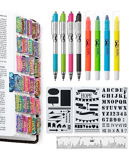 Mr. Pen- Bible Journaling Kit with Bible Highlighters/Markers and Pens No Bleed, Bible Tabs, Bible Stencils, Bible Ruler, Bible Study Supplies, Christian Gifts