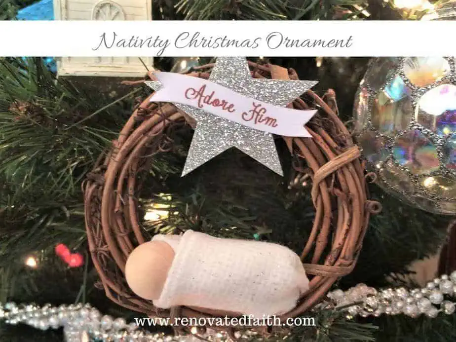 Christian Christmas craft project - Adore Him ornament