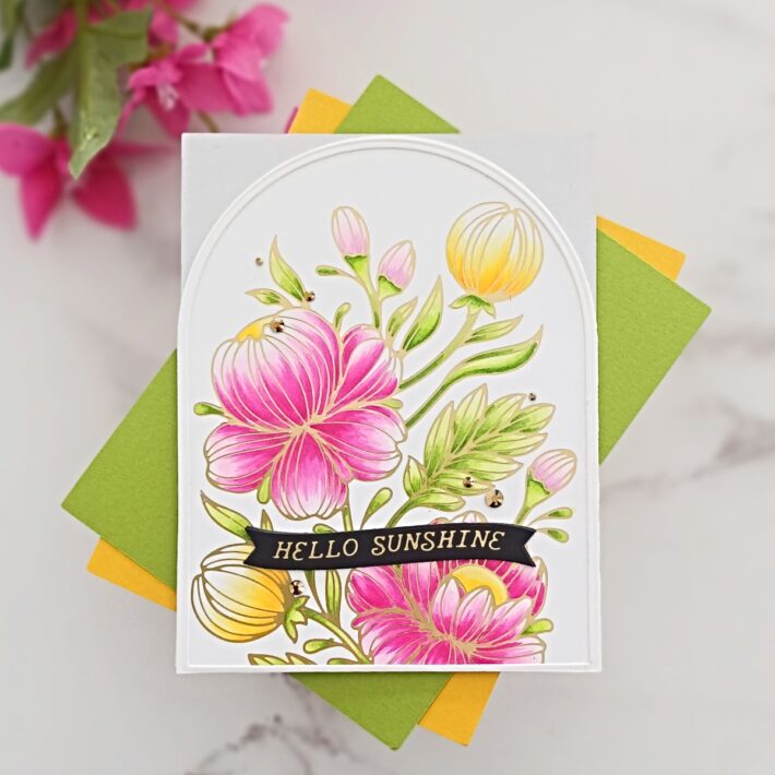 Sunny Floral Inspiration – Adding Colour and Using Shapes Three Ways